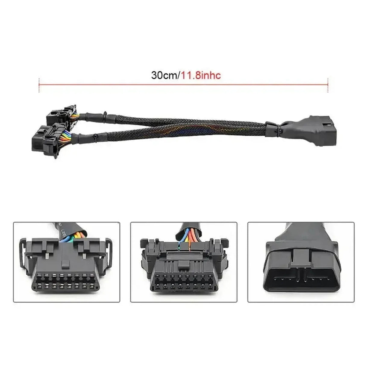 16-pin OBD2 Nylon Extension and Splitter Cable 2-piece (30 cm) | Interface