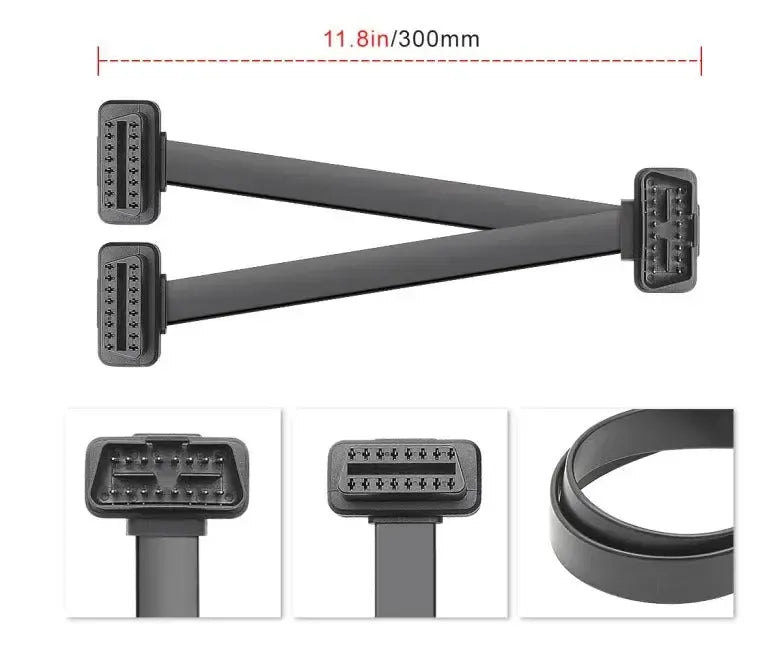 16-pins OBD2 board extension and splitter cable 2-piece (30 cm) | interface