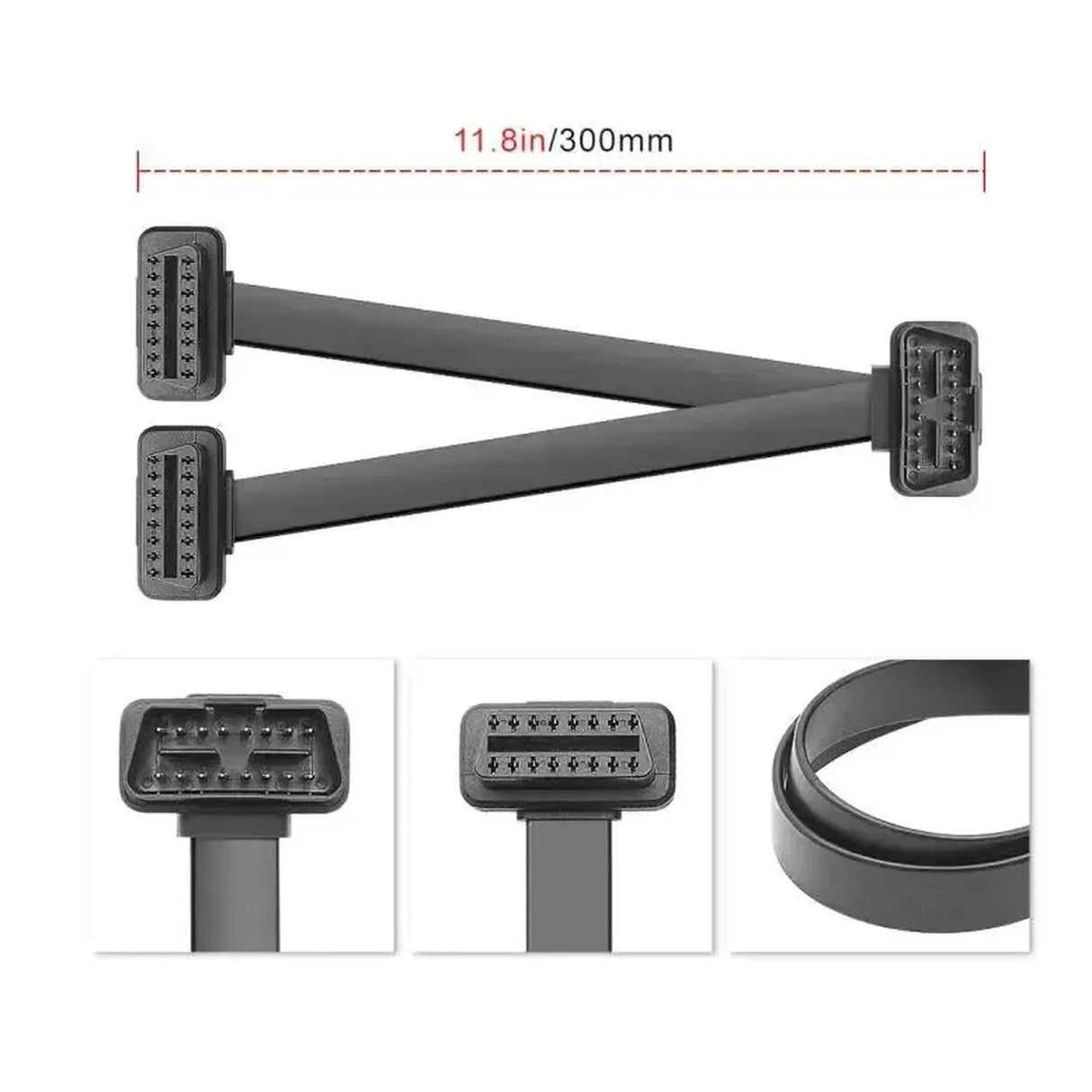 16-pin OBD2 Board Extension and Splitter Cable 2-piece (30 cm) | Interface