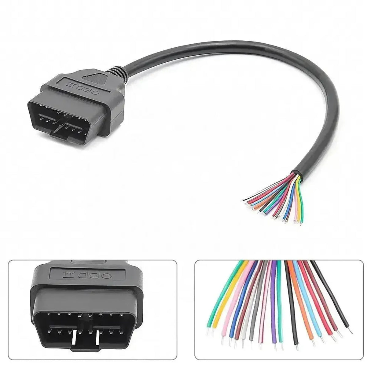 16-pin OBD2 Connector (Male) with 16 Open End Cables (30 cm) | Accessories