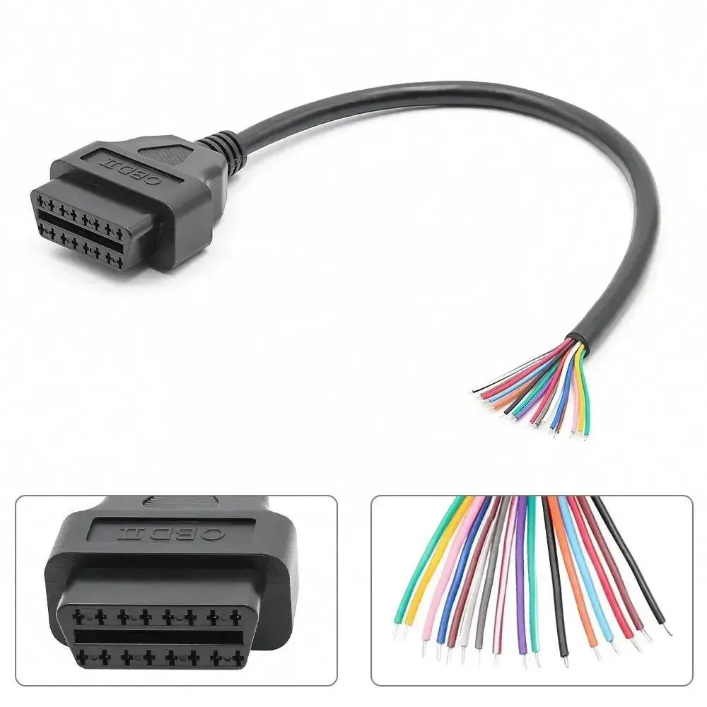 16-pins OBD2 Connector (Female) with 16 Open End Cables (30 cm) | Accessories