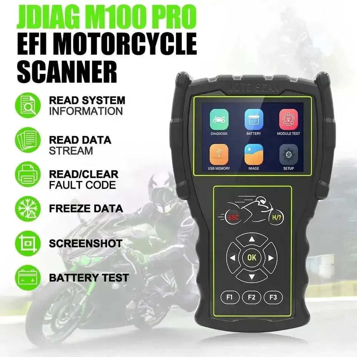 JDiag M100 Pro Motorcycle Diagnostic Tool