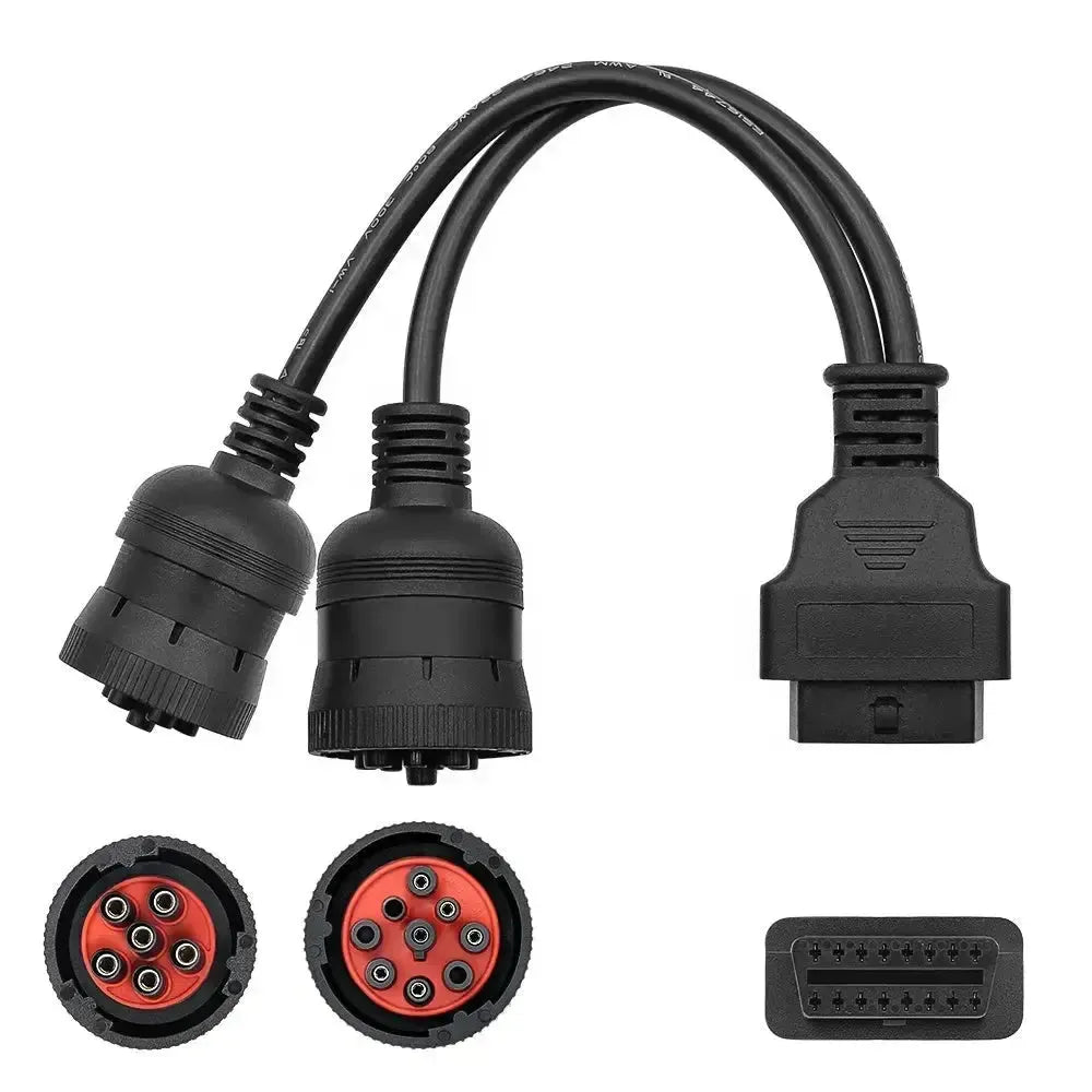 Universal 6+9 J1708+J1939 – 16-pin OBD2 Adapter Cable | Commercial and Work Vehicle