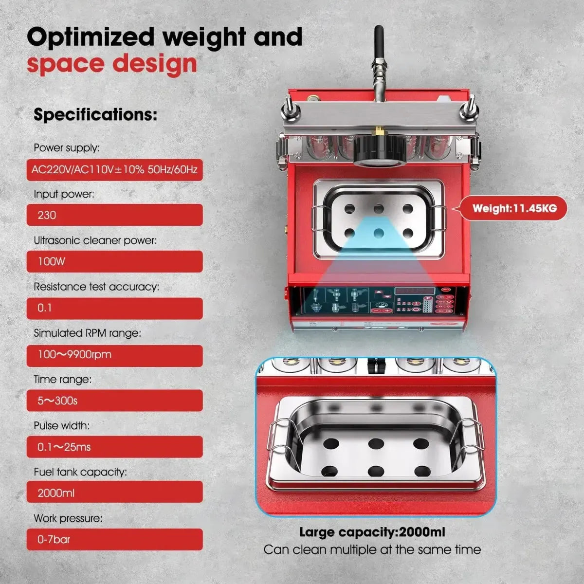 Ancel AJ400 GDI Gasoline Injector Tester