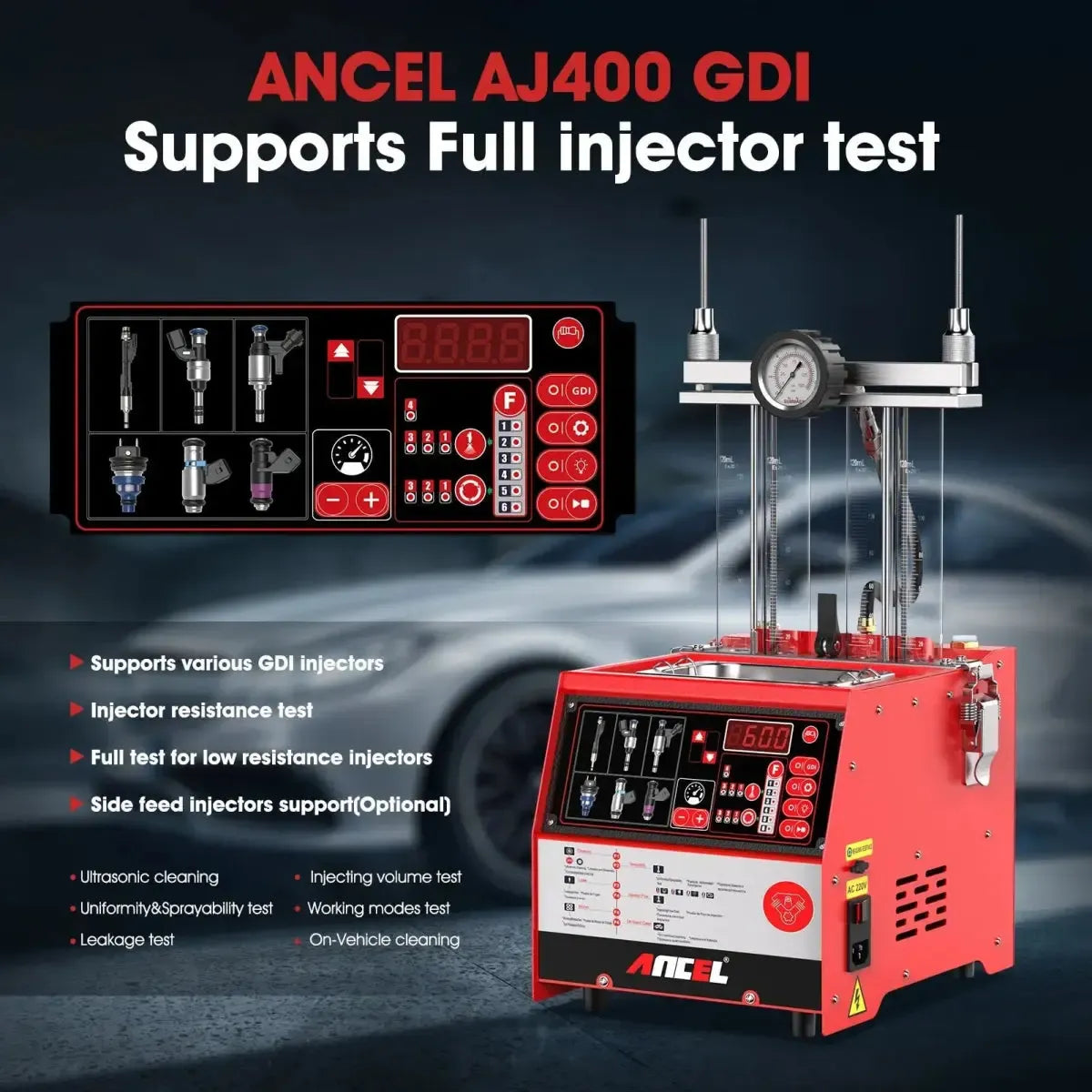Ancel AJ400 GDI Gasoline Injector Tester