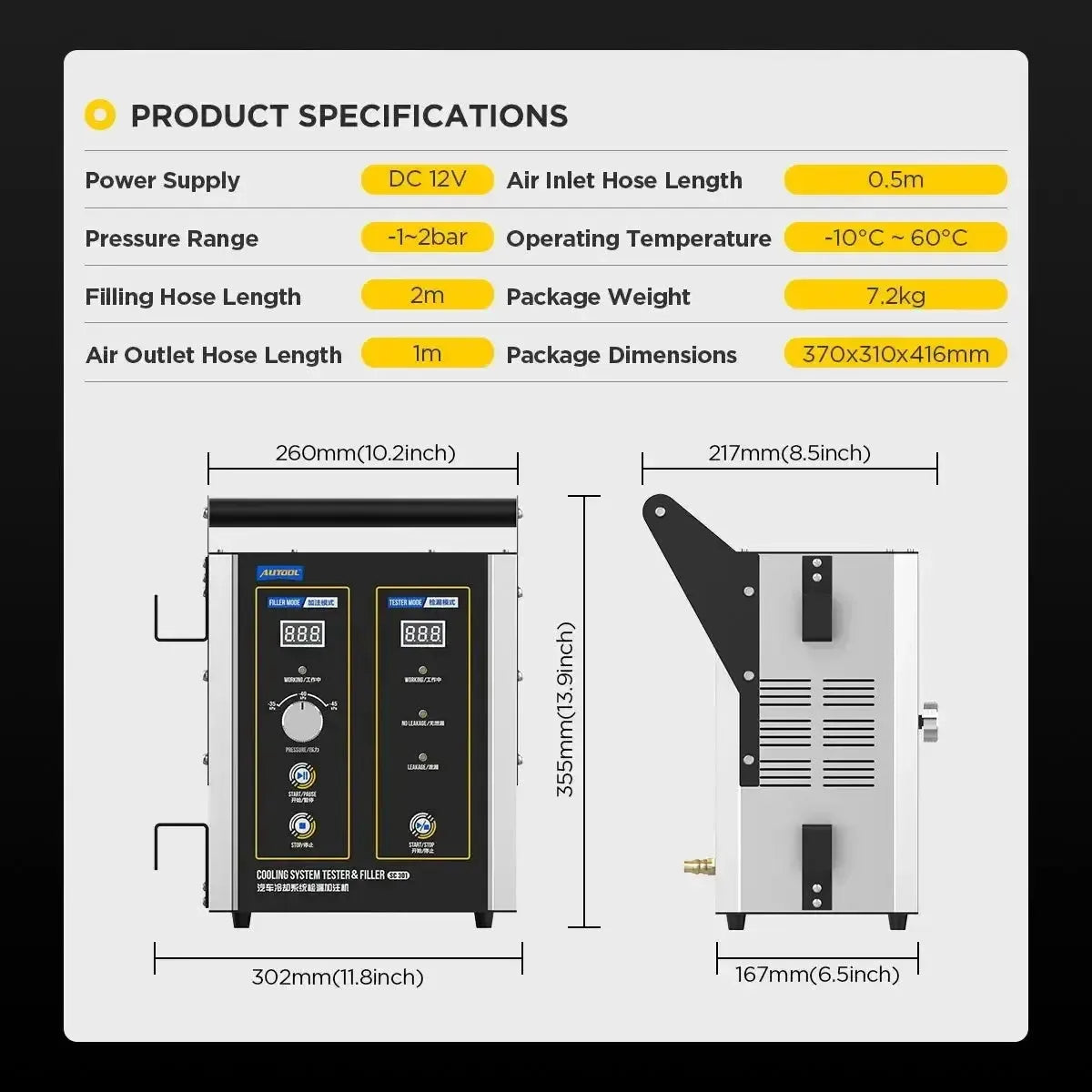 Autool SC301 | Coolant Tester & Bleeder