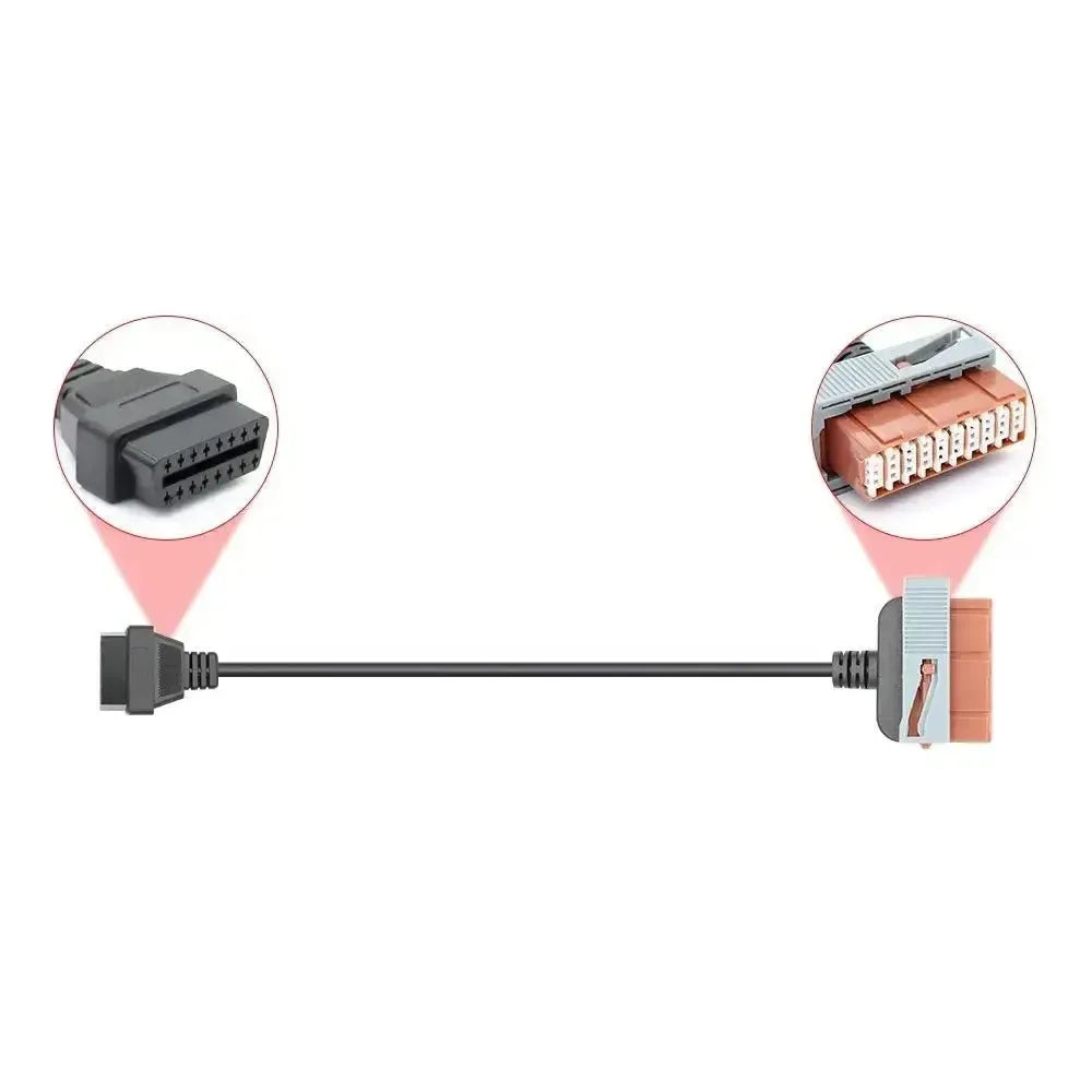 Citroën/Peugeot 30-pins OBD1 – 16-pins OBD2 Adapter Cable | Personenauto