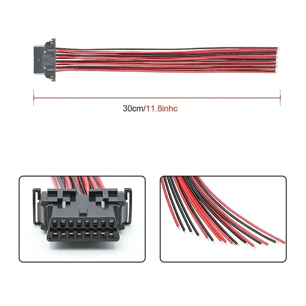 16-pins OBD2 Port (Female) with 16 Open End Cables (30 cm) | Accessories