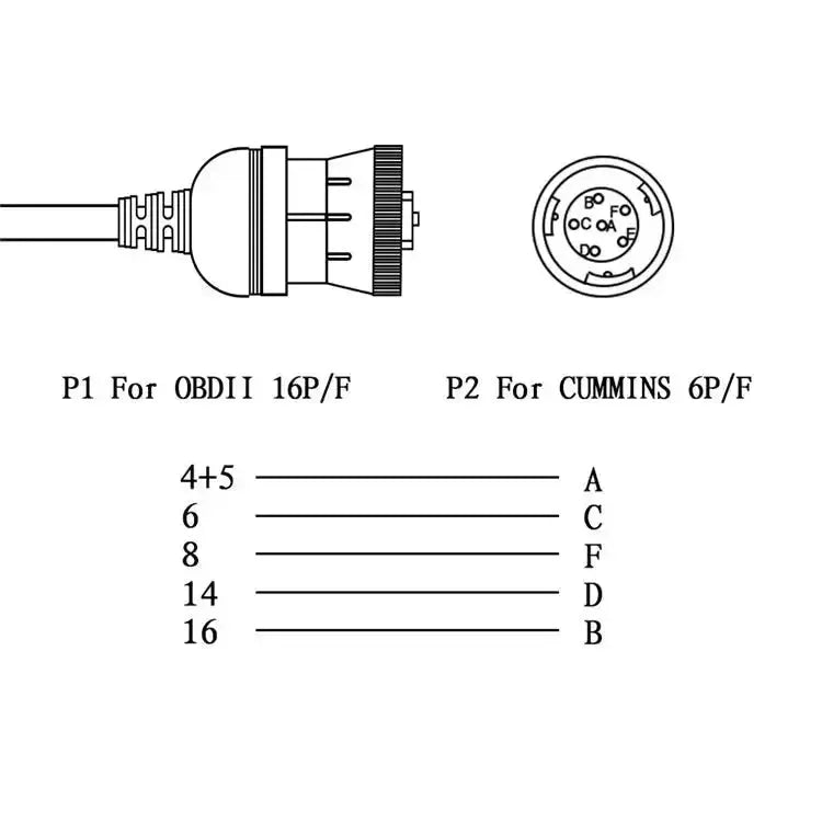 Universal 6-pin J1708 - 16-pin OBD2 Adapter Cable | Commercial and Work Vehicle