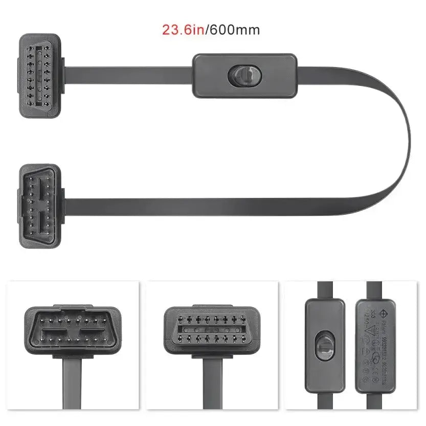 16-pin OBD2 Plate Extension Cable with Switch (60 cm) | Interface
