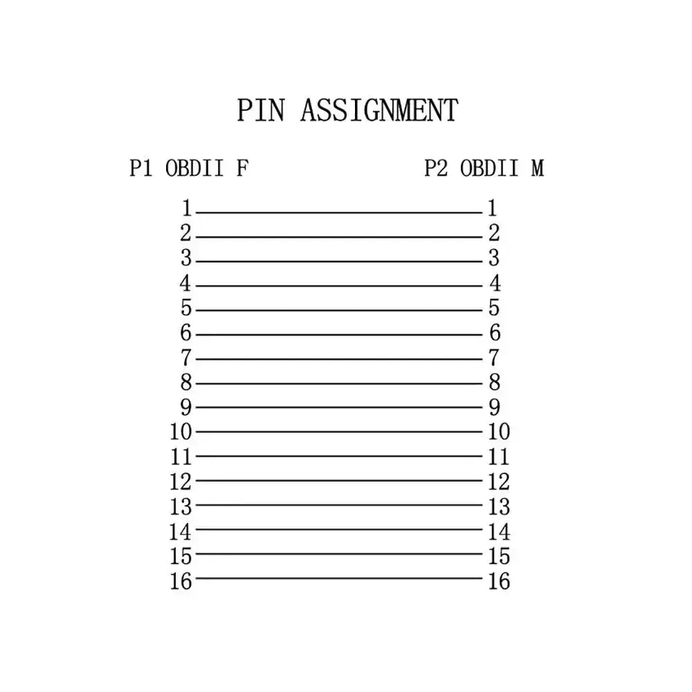 16-pins OBD2 Extension Cable (50 cm) | Interface