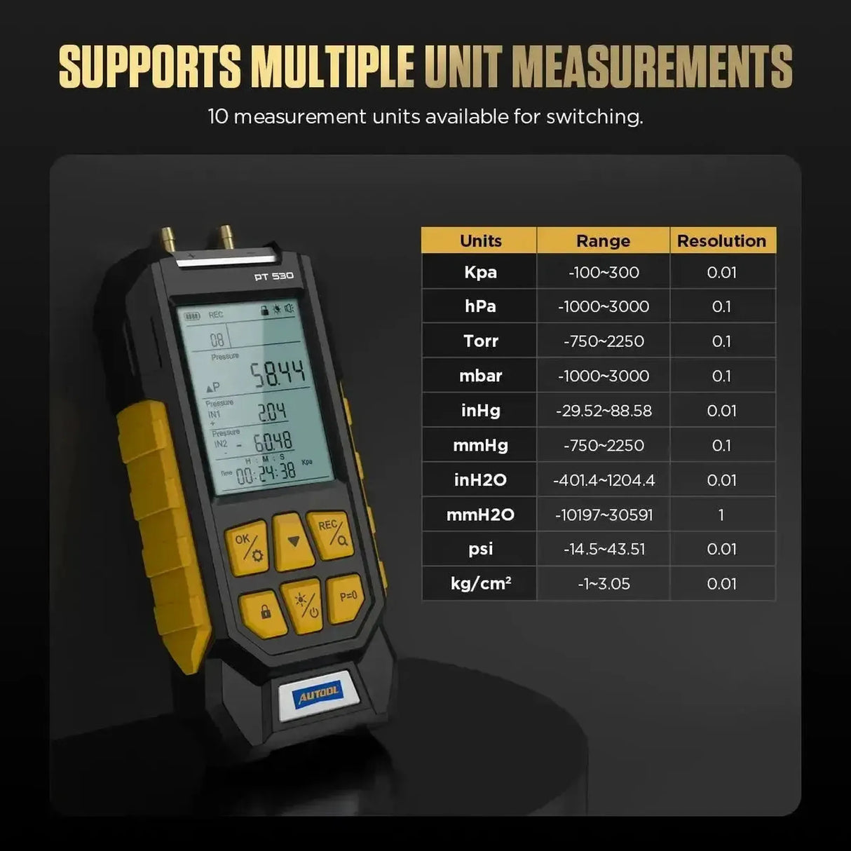 Autool PT530 | Air Pressure Tester