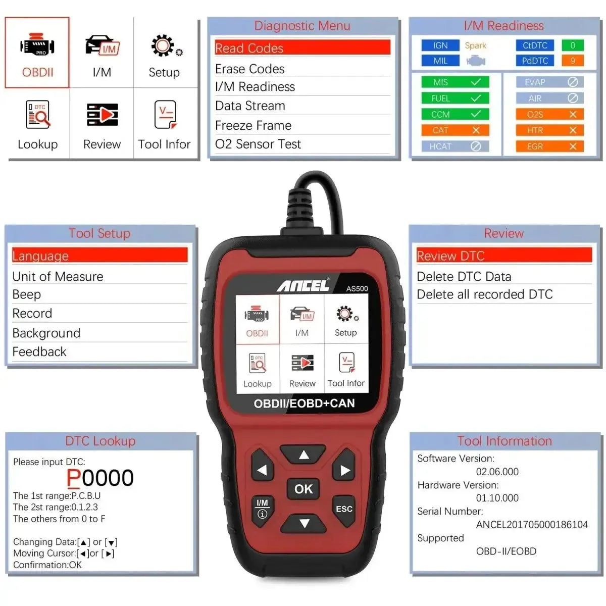 Ancel AS500 Car Fault Code Reader