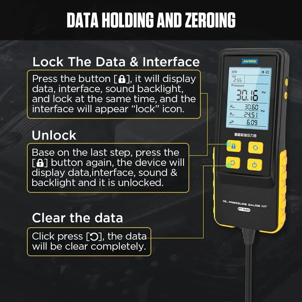 Autool PT620 Oil Pressure Tester