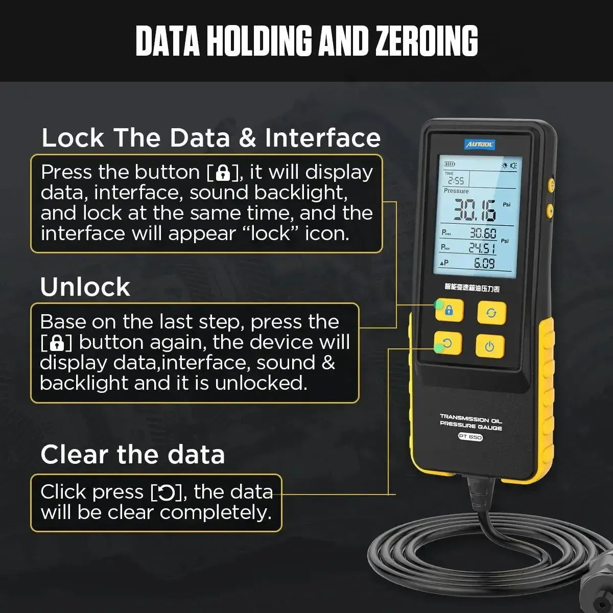 Autool PT650 Transmission Oil Pressure Tester