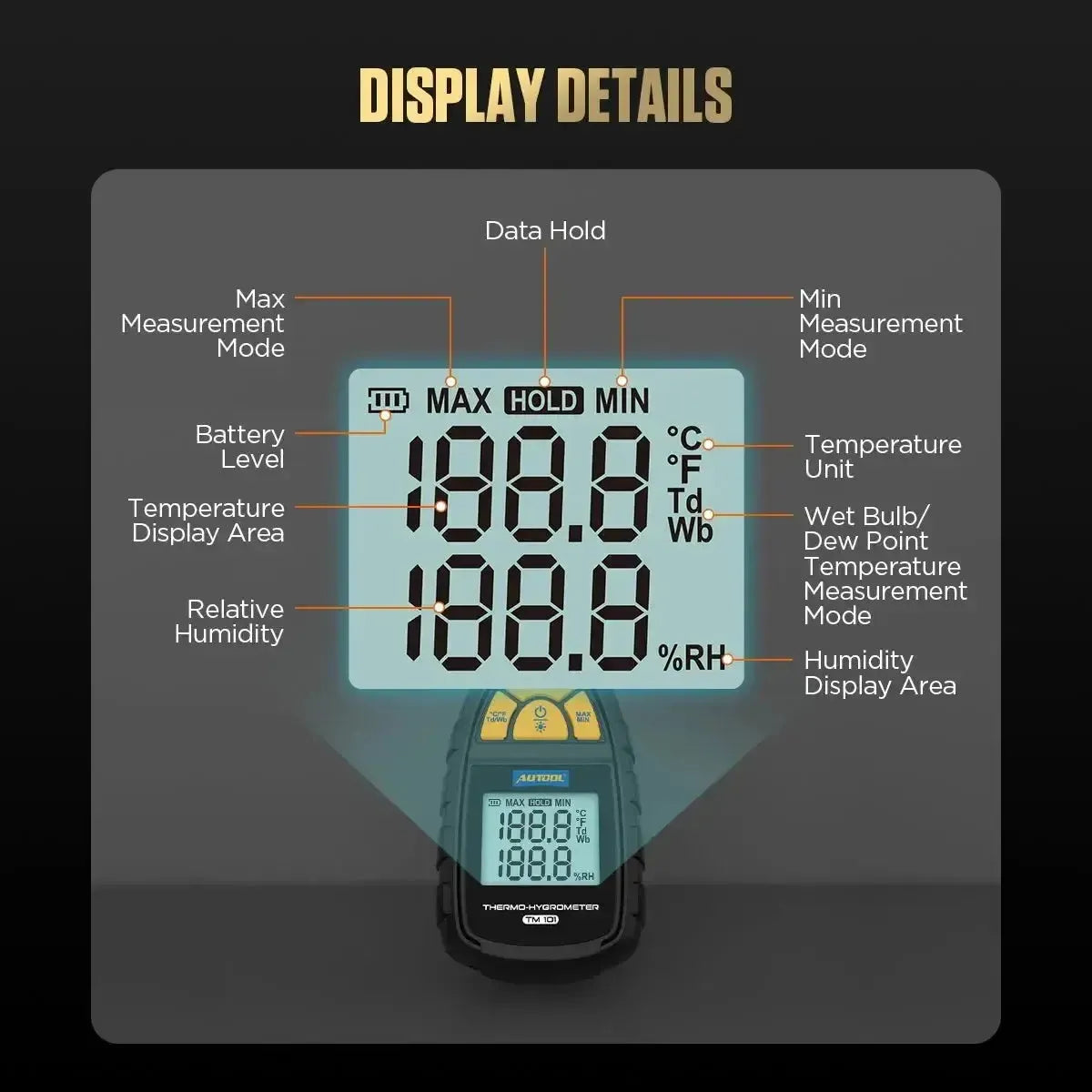 Autool TM101 Thermo-Hygrometer