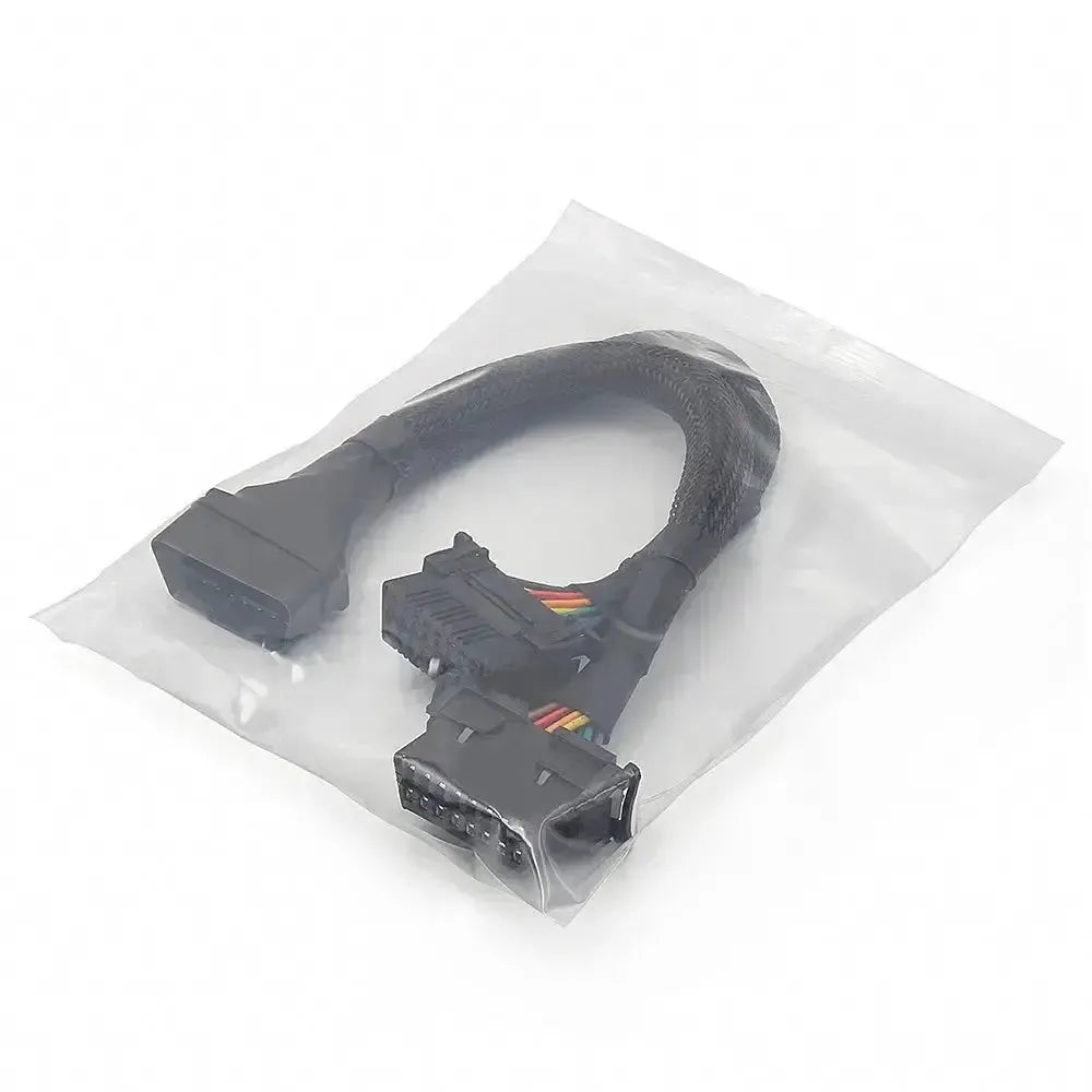 Universal 16-pin OBD2 Nylon Extension and Splitter Cable 2-Piece (30 cm)