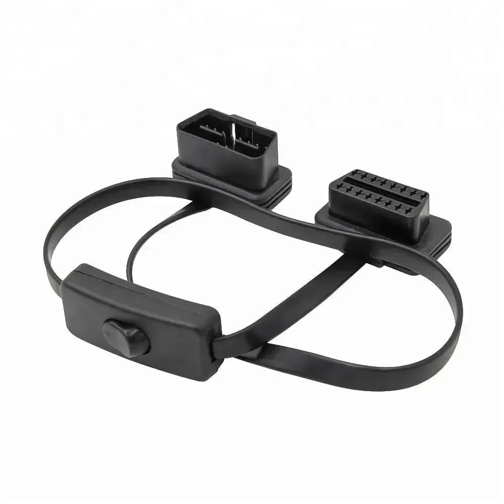 Universal 16-pin OBD2 Flat Extension Cable with Switch (60 cm)