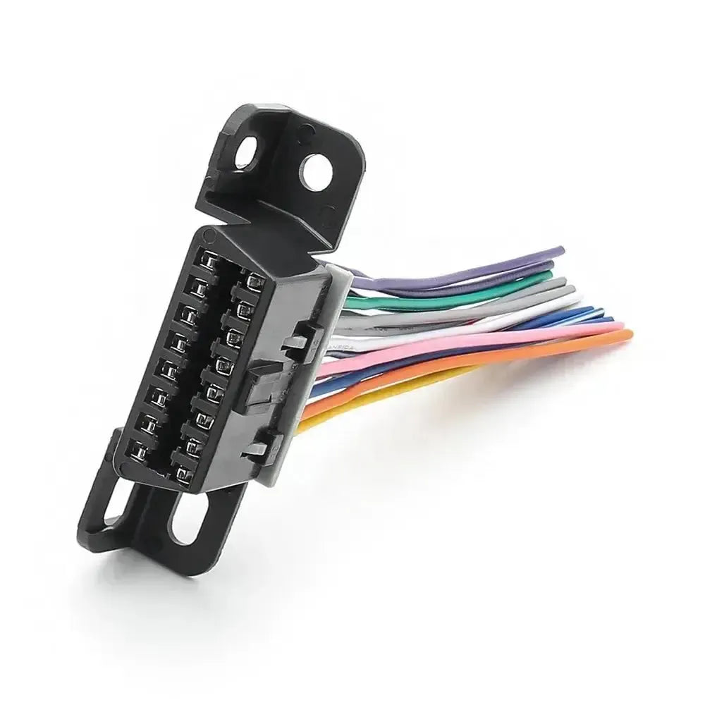 Universal 16-pin OBD2 Port (Female) with 16 Open End Cables - 10 cm