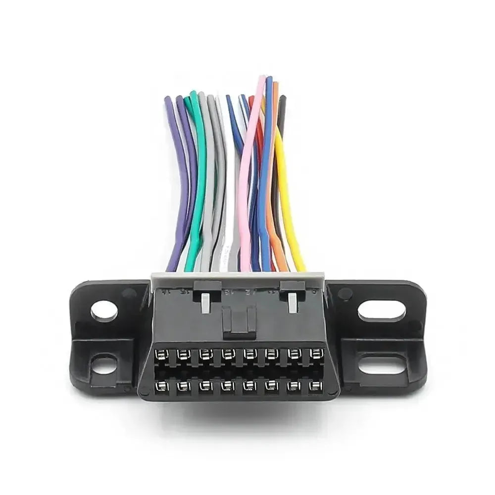 Universal 16-pin OBD2 Port (Female) with 16 Open End Cables - 10 cm