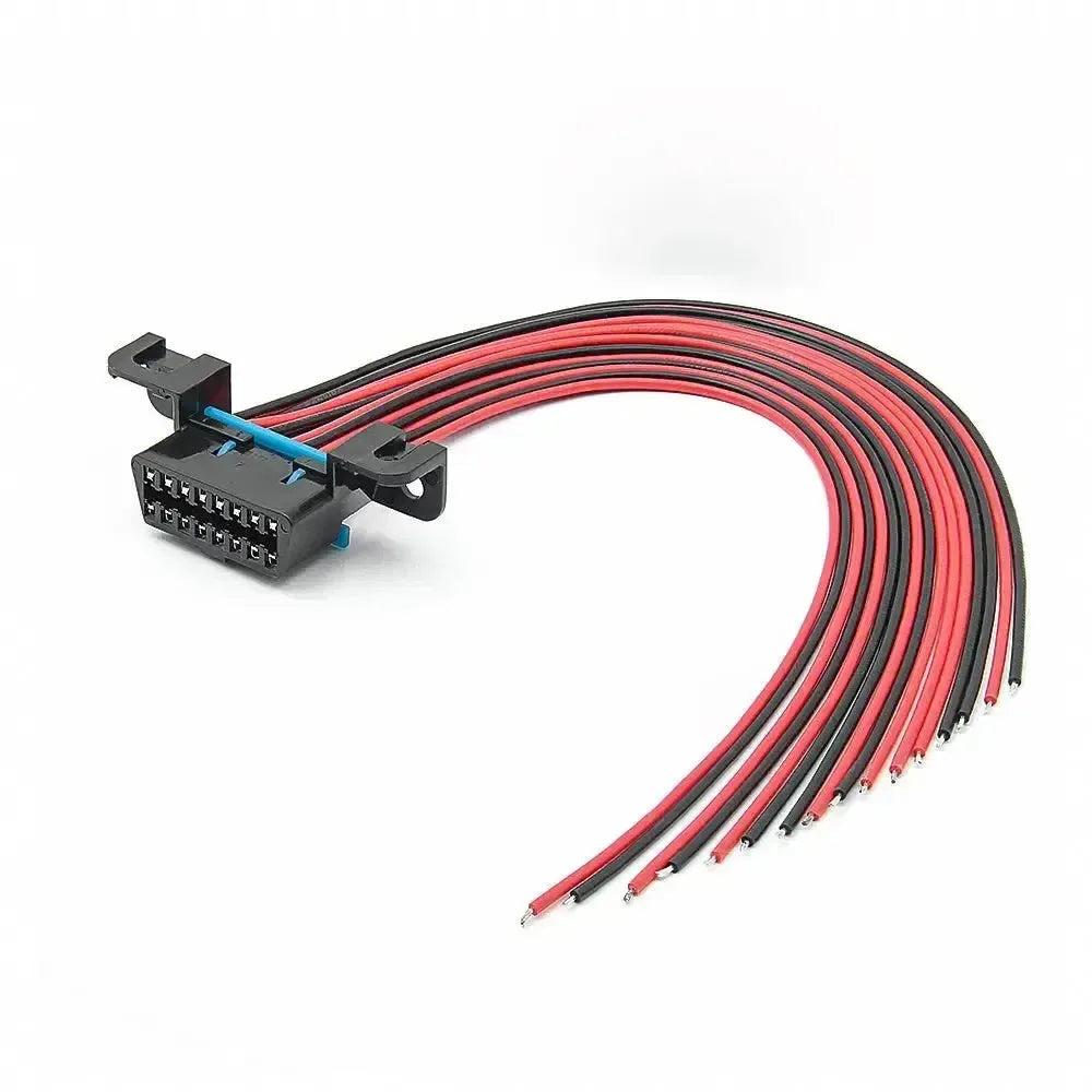 Universal 16-pin OBD2 Port (Female) with 16 Open End Cables - 30 cm