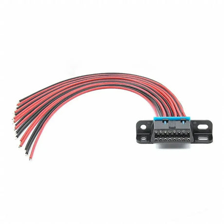 Universal 16 Pins OBD2 Port Female With 16 Open End Cables 30 cm