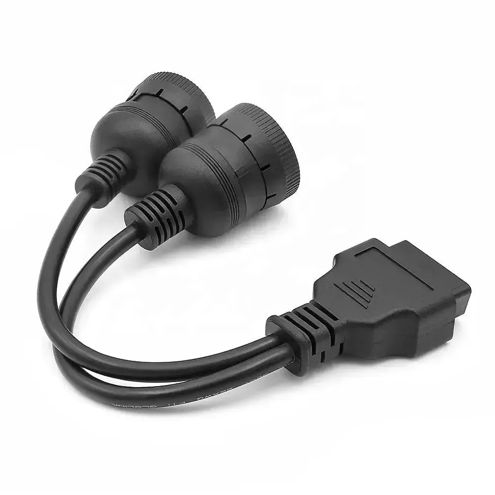 Universal 6-pin J1708 + 9-pin J1939 - 16-pin OBD2 Adapter Cable Commercial and Work Vehicle
