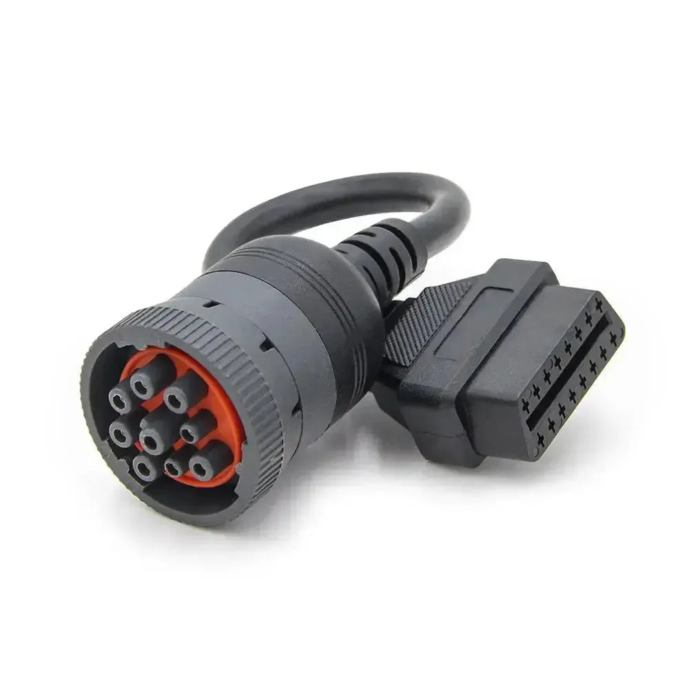 Universal 9-pin J1939 to 16-pin OBD2 Adapter Cable – Commercial and Work Vehicle