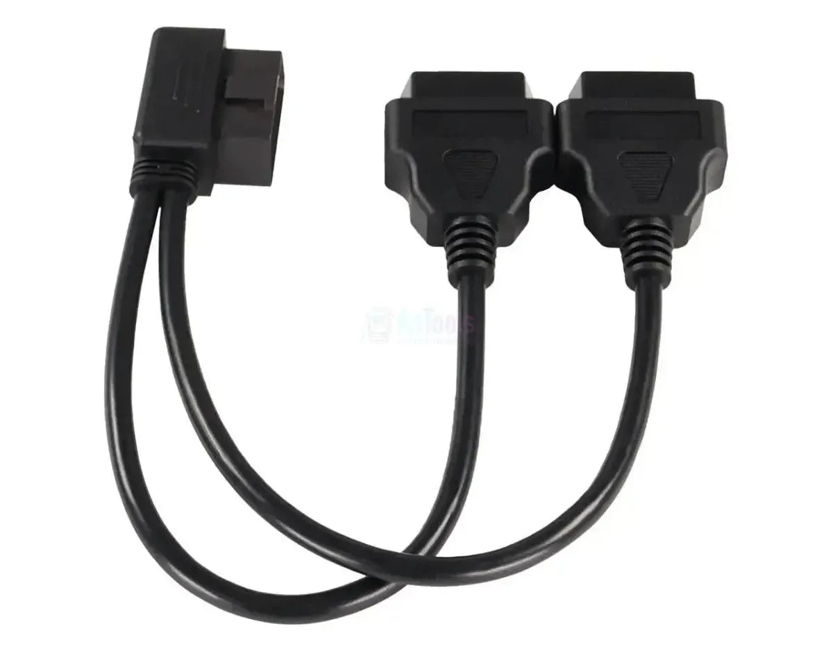 Universal Flat 16-pin OBD2 Extension and Splitter Cable 2-Piece 30 cm