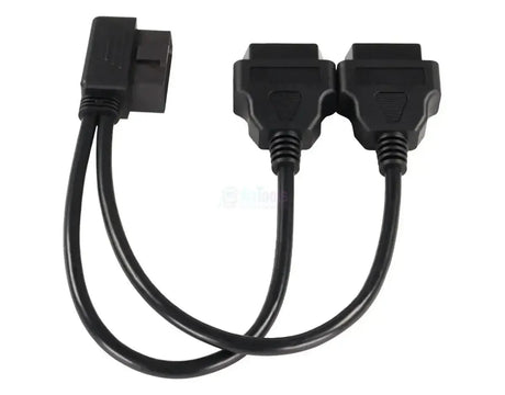 Universal Flat 16-pin OBD2 Extension and Splitter Cable 2-Piece 30 cm