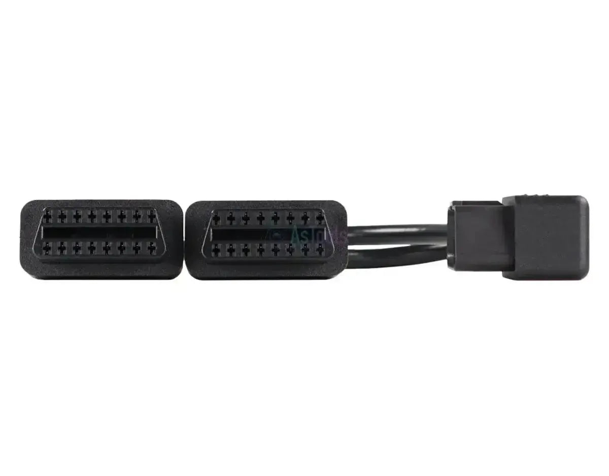 Universal Flat 16-pin OBD2 Extension and Splitter Cable 2-Piece 30 cm